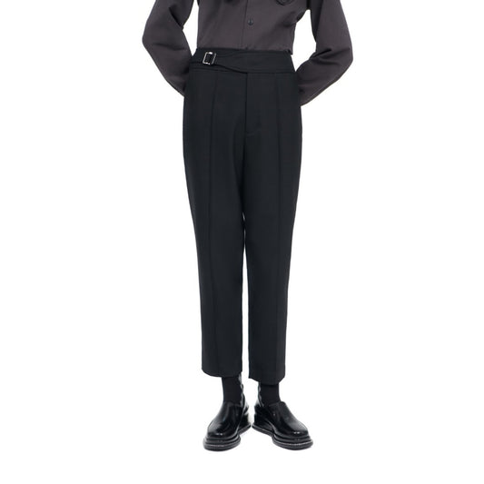 Women Wool Blended Pants - Black