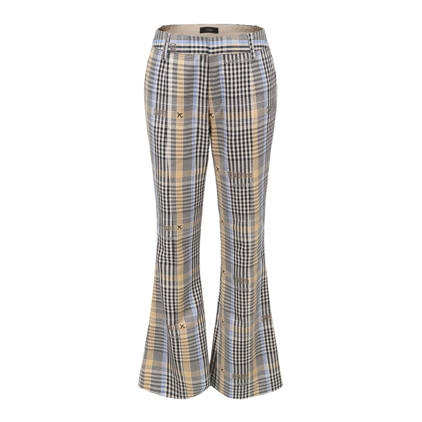 Women Wordings Jacquard Checkers Pants - Checkered