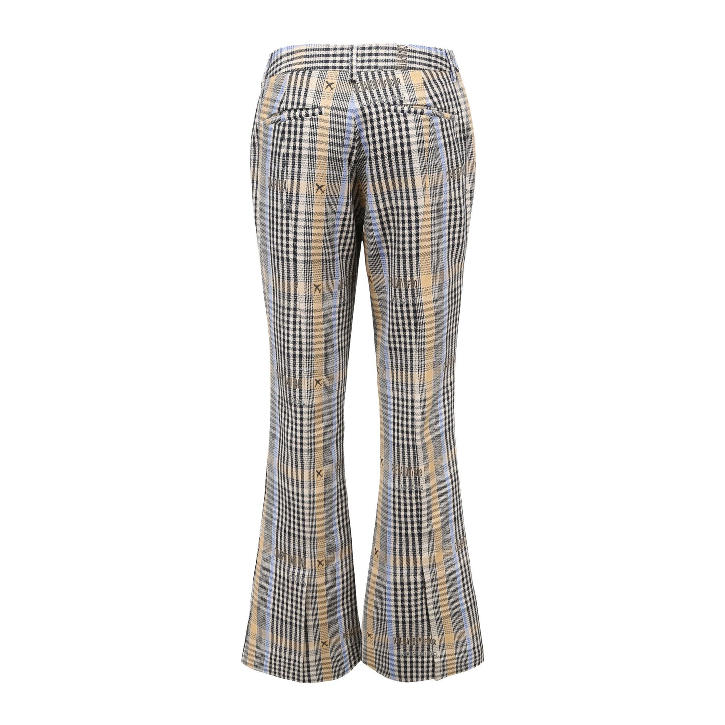 Women Wordings Jacquard Checkers Pants - Checkered