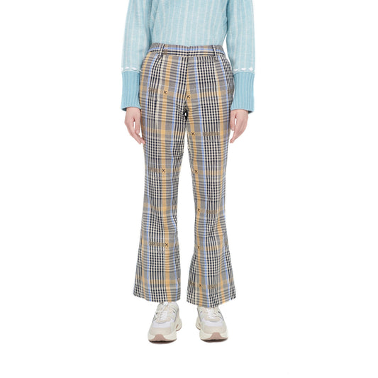 Women Wordings Jacquard Checkers Pants - Checkered