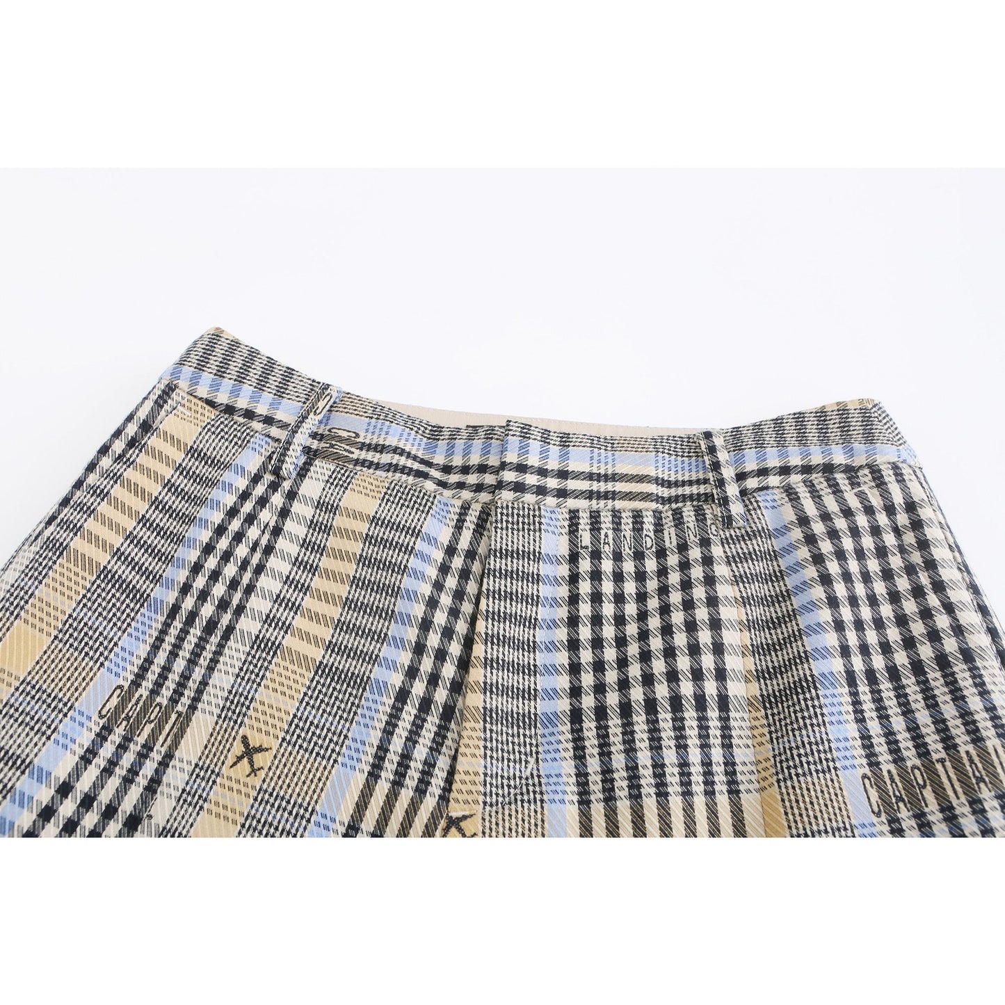 Women Wordings Jacquard Checkers Pants - Checkered
