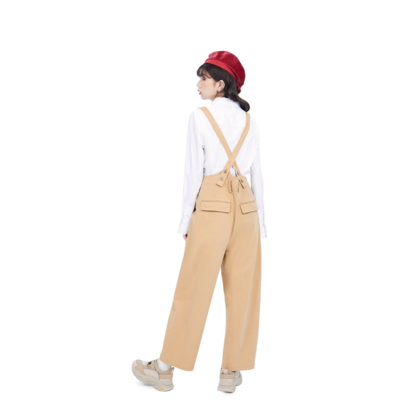 Women Full Length Pants with Slings - Khaki