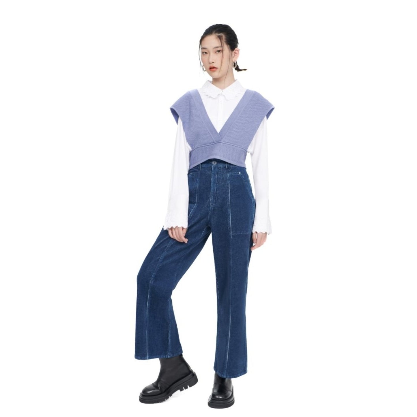 Women Corduroy Ball Pants - Navy