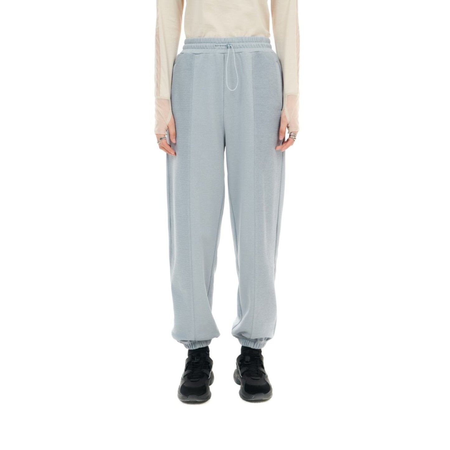 Women Knitted Sweatpants - Light Blue