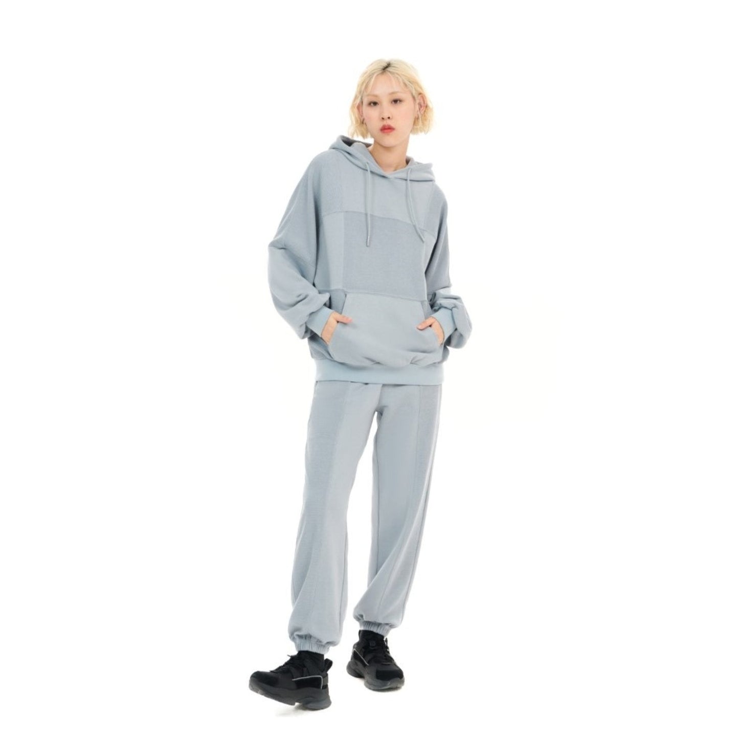 Women Knitted Sweatpants - Light Blue