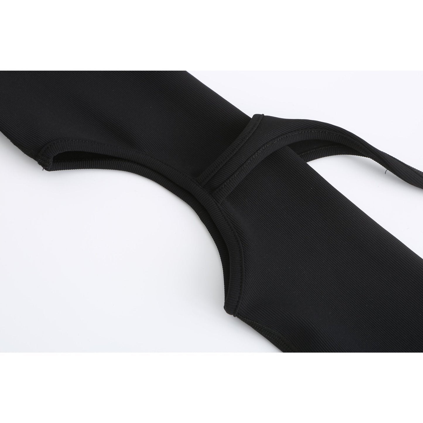Women Top with Detachable Gloves - Black