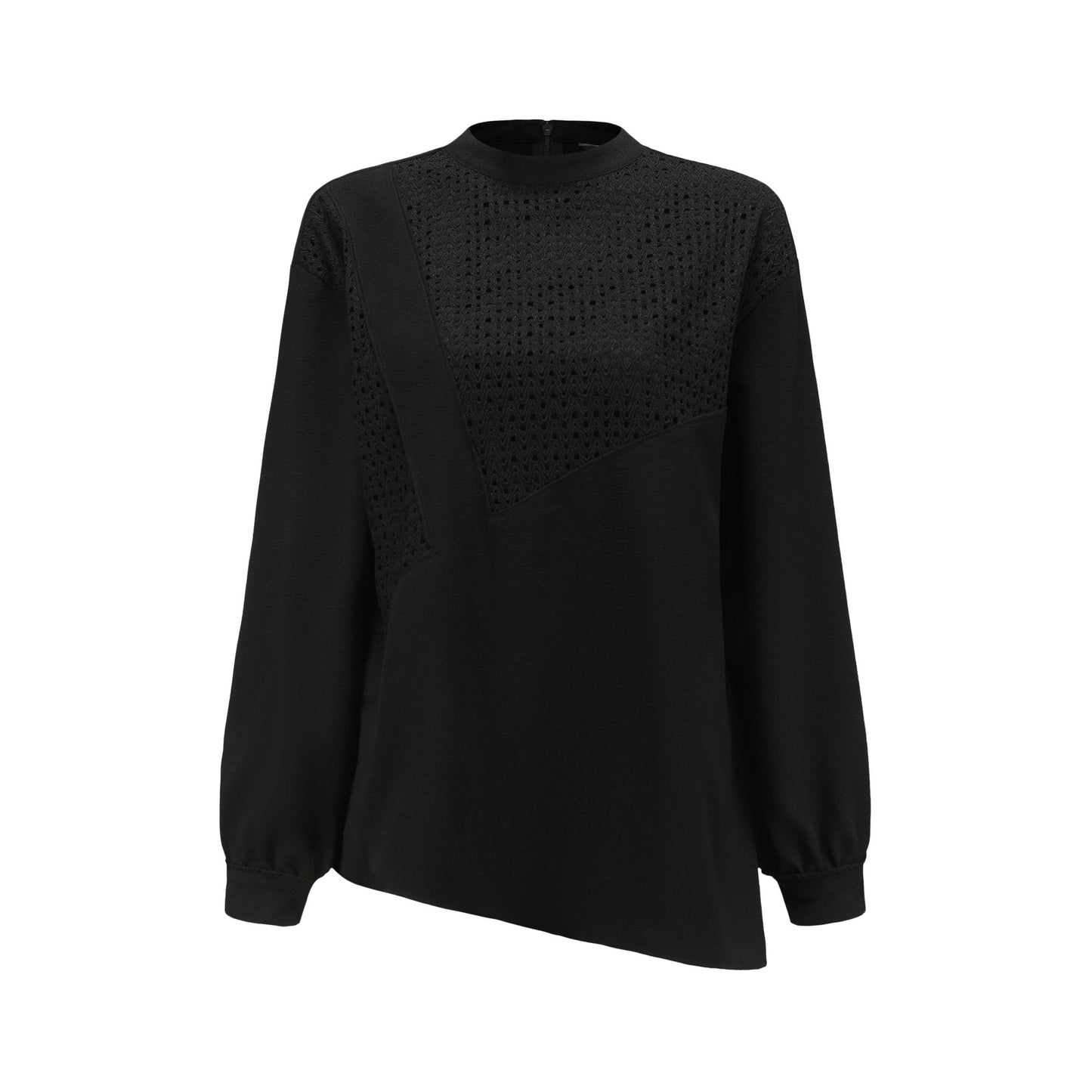 Women Lace patched Top - Black