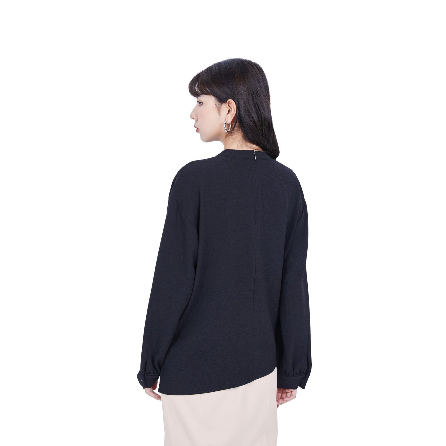 Women Lace patched Top - Black