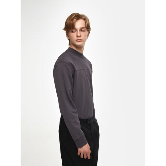 Men Crew Neck Top - Dark Grey
