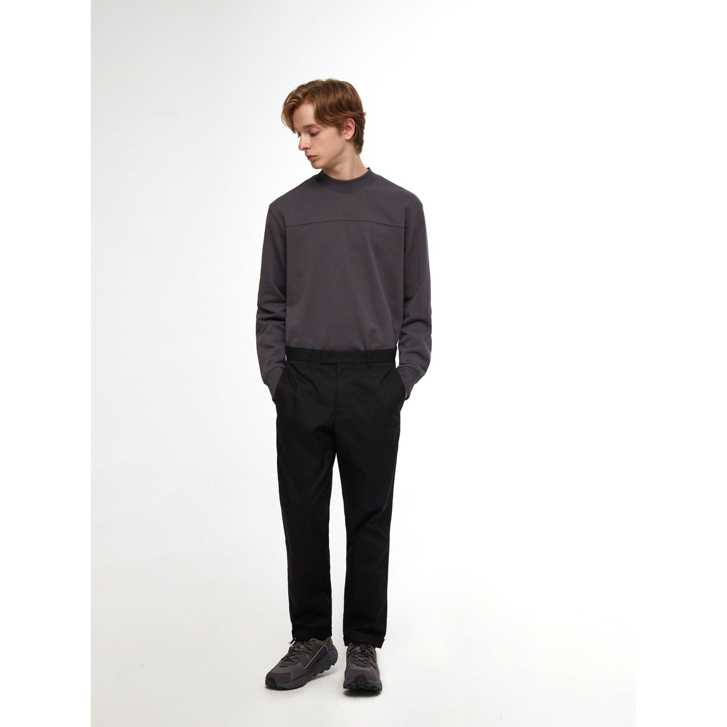 Men Crew Neck Top - Dark Grey