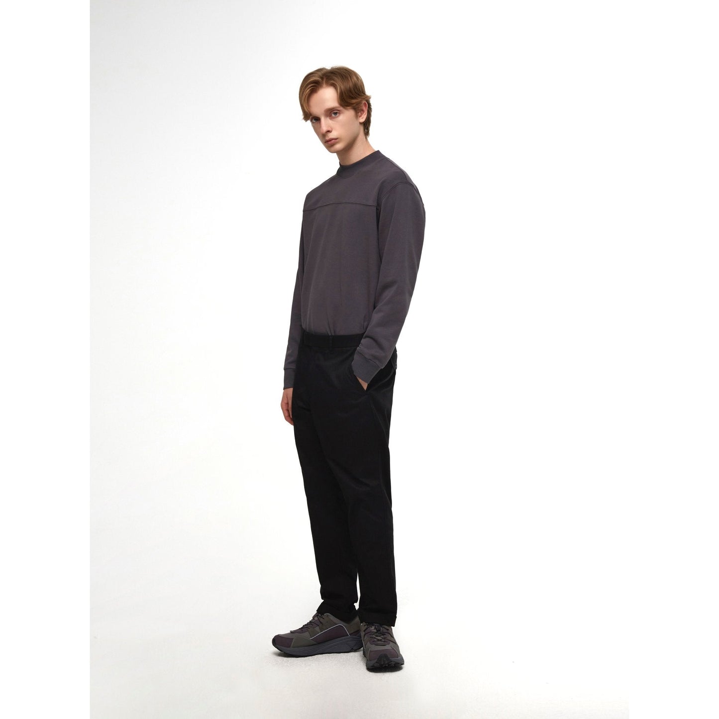 Men Crew Neck Top - Dark Grey