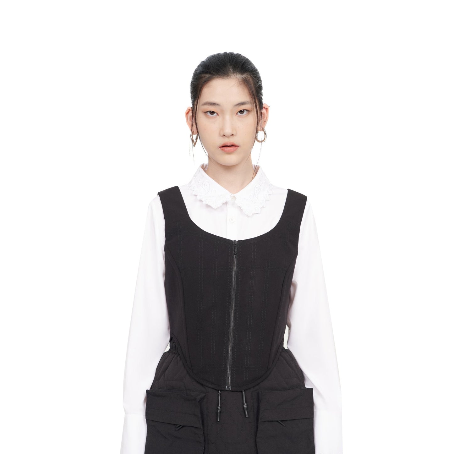 Women Bone Corset - Black