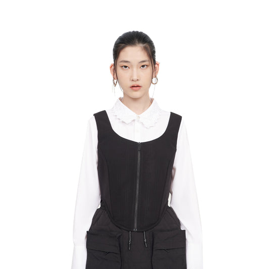 Women Bone Corset - Black