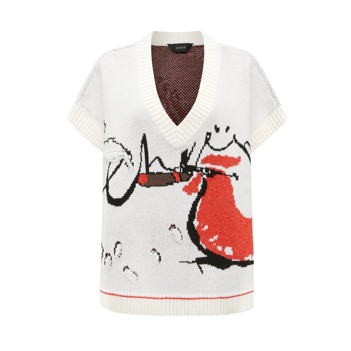 Women Cheers Sweater Vest - Ivory
