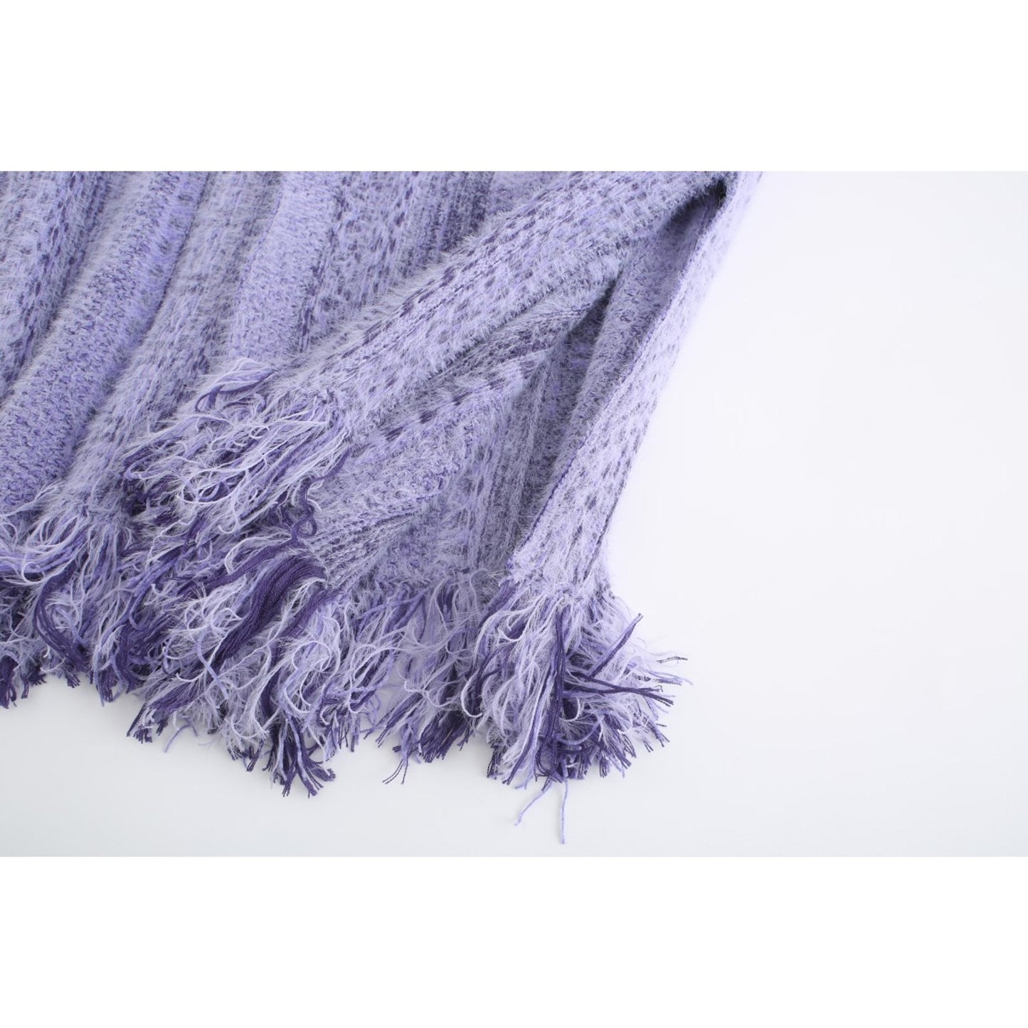 Women Retro Tweed Cardigan - Purple