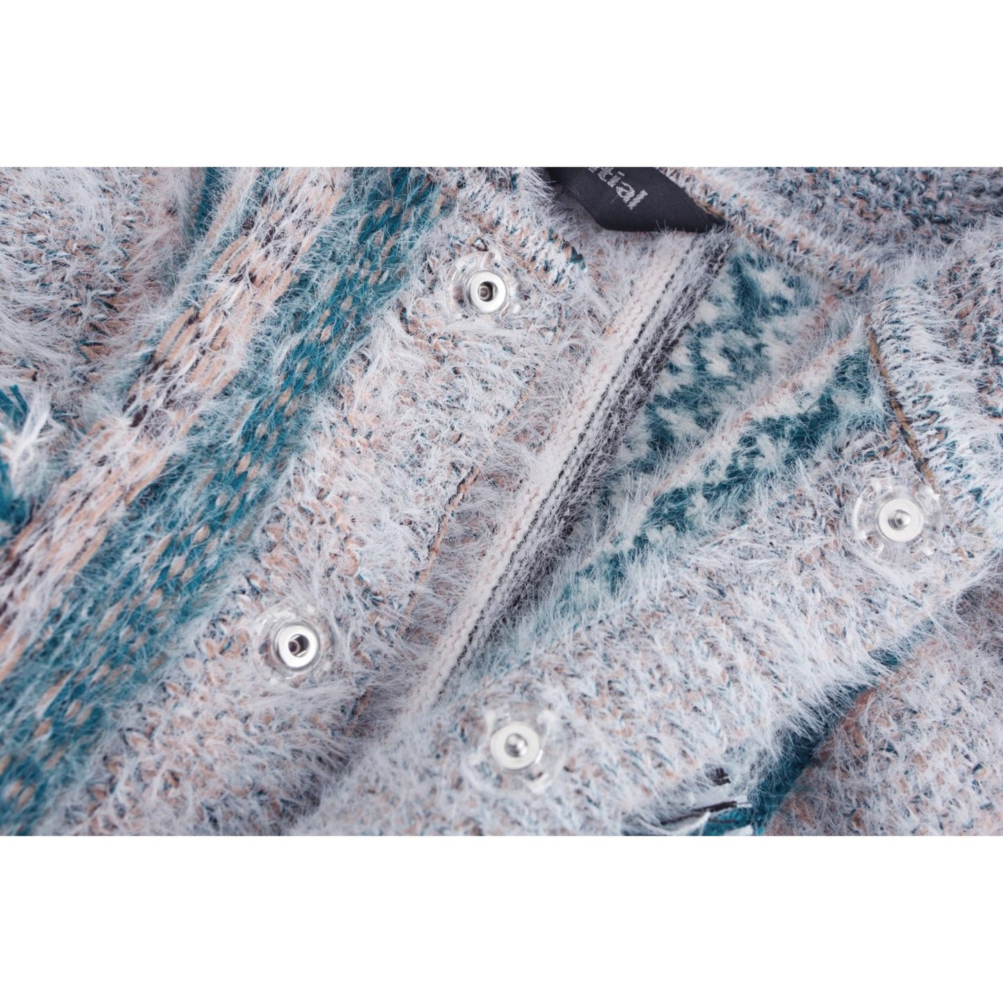 Women Retro Tweed Cardigan - Blue