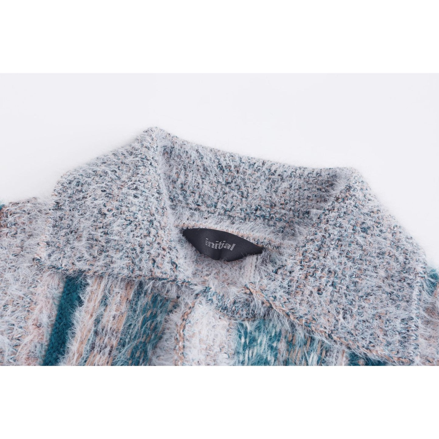 Women Retro Tweed Cardigan - Blue