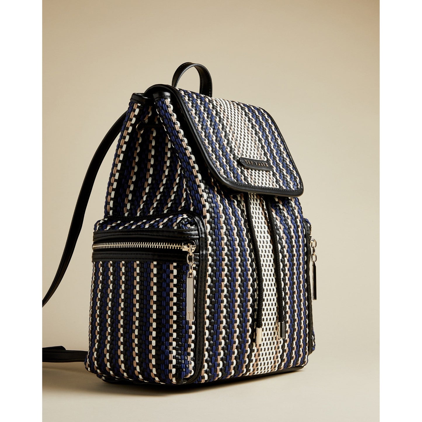 Women Allizza-Woven Drawstring Backpack - Blue