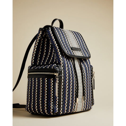Women Allizza-Woven Drawstring Backpack - Blue
