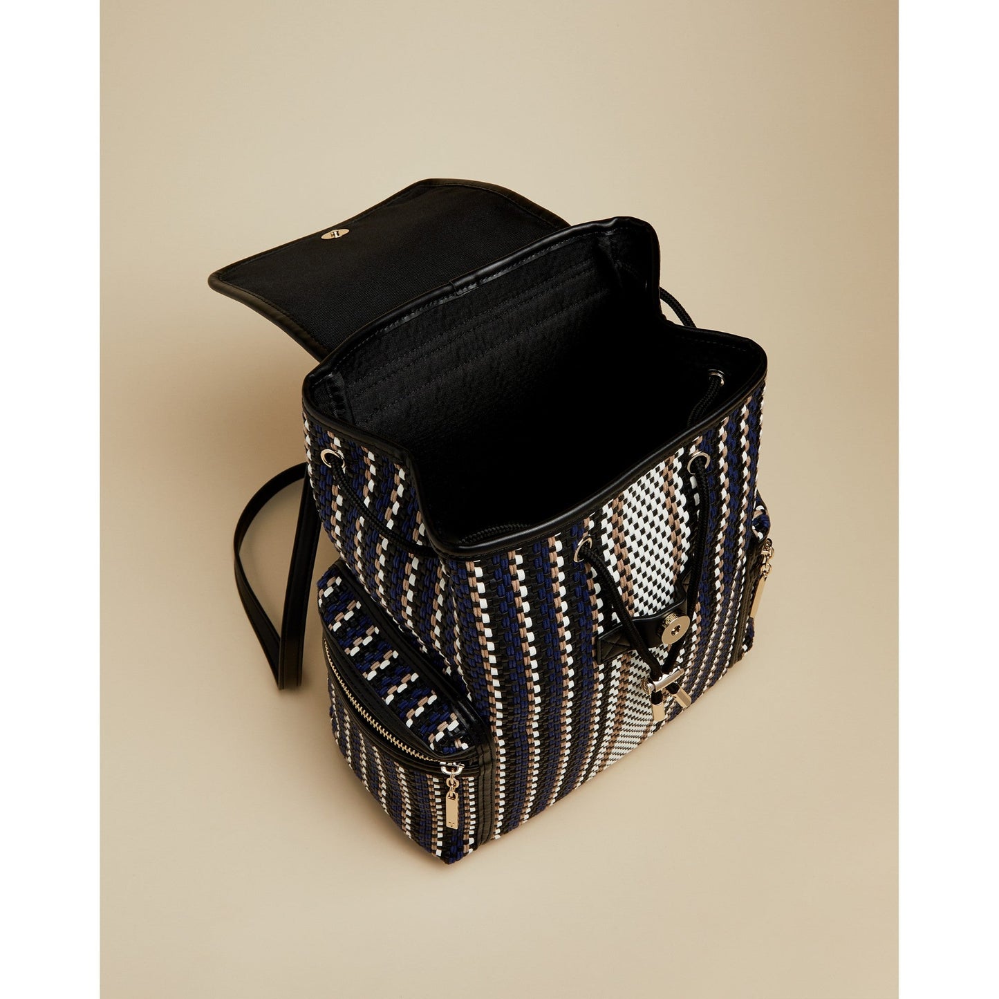 Women Allizza-Woven Drawstring Backpack - Blue