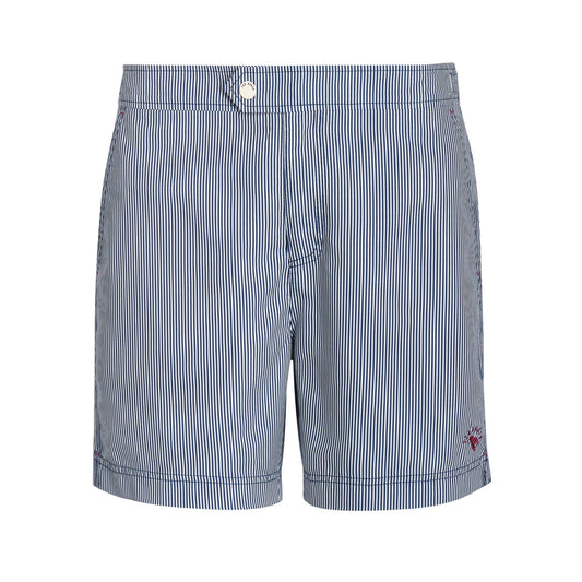 Men Geswork-Formal Stripe Swimshort - Dark-Navy