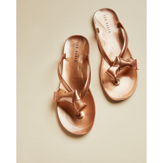 Women Luzzi-Origami Bow Flip Flop - Rosegold