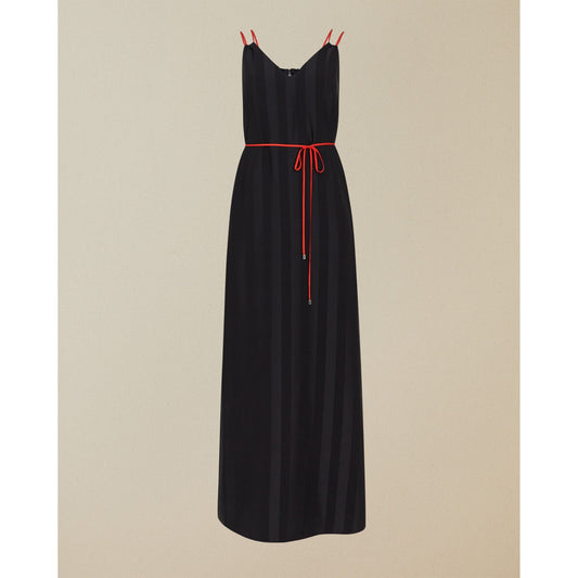 Women Farli-Relaxed Maxi Dress With Colour Strap Detail - Dark-Blue