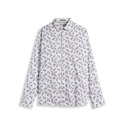 Men Wewill-Ls Bold Floral Print Shirt - White