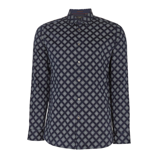 Men Tillyou-Ls Geo Print Shirt - Navy