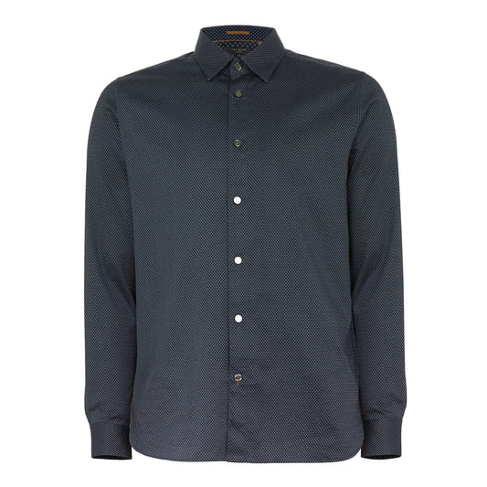 Men Tillnow-Ls Small Geo Print Shirt - Navy