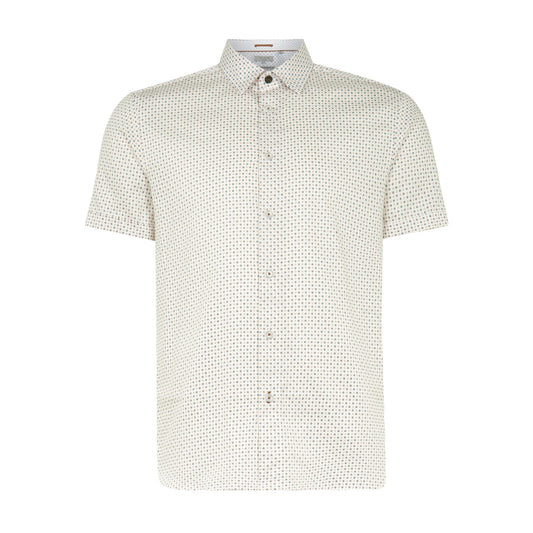Men Sortit-Ss Geo Print Shirt - White