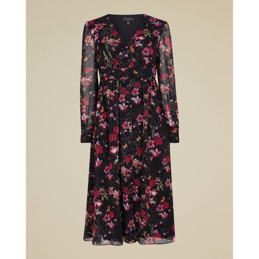 Women Adriela-Fern Forest Midi Dress - Black