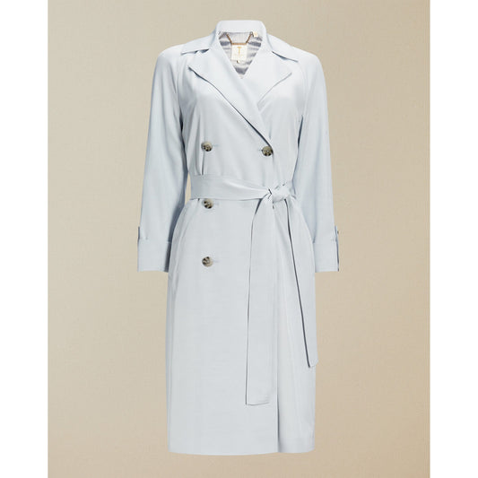 Women Sophhya-Double Breasted Mac With Turn Back Cuffs - Light-Blue