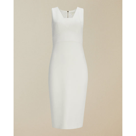 Women Astriid-Seam Detail Pencil Dress - Ivory