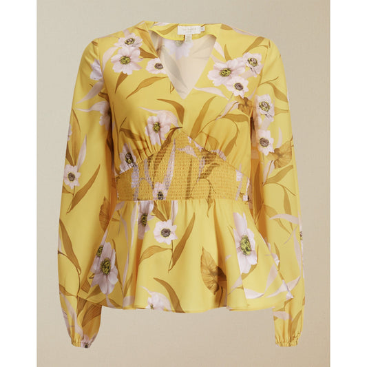Women Saniyah-Cabana Smocked Waist Blouse - Yellow