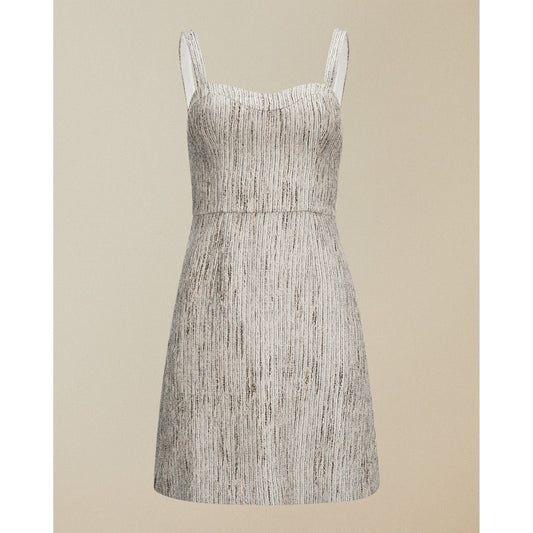 Women Rearay-Seaming Detail Fitted Mini Dress - Silver