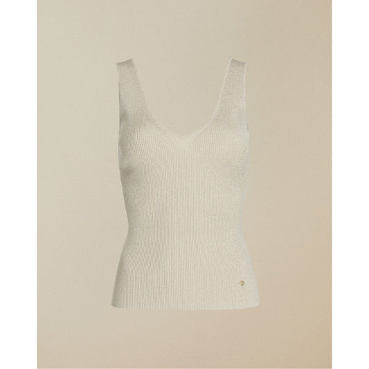 Women Niyalia-Skinny V Neck Rib Tank - Natural