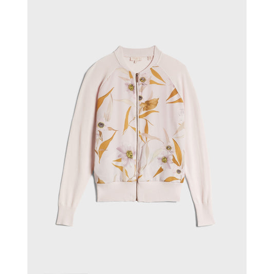 Women Rayniaa-Cabana Zip Through Knitted Bomber - Light-Pink