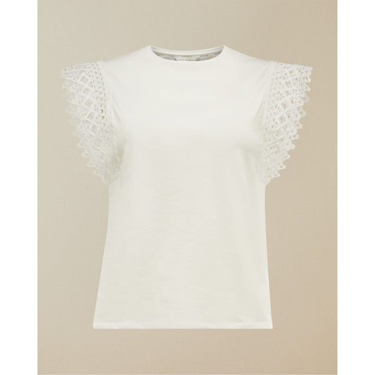 Women Ulayna-Lace Sleeve Detail Top - Ivory