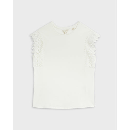 Women Ulayna-Lace Sleeve Detail Top - White
