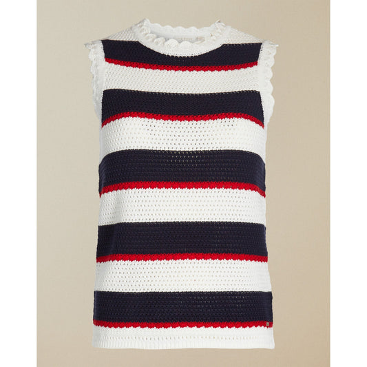 Women Bonayy-Crochet Knitted Sleevless Top - Ivory