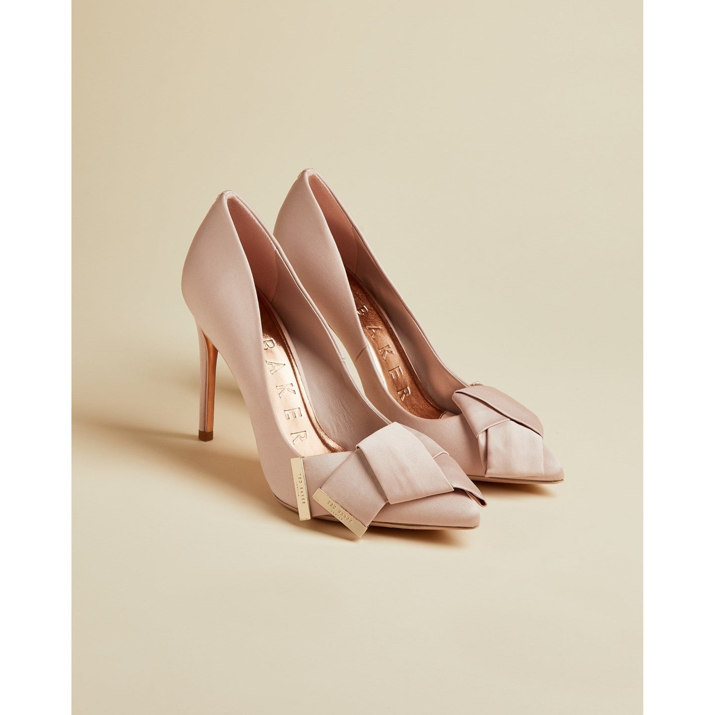 女款 Iinesi-Satin Bow Detail Court - 裸粉色