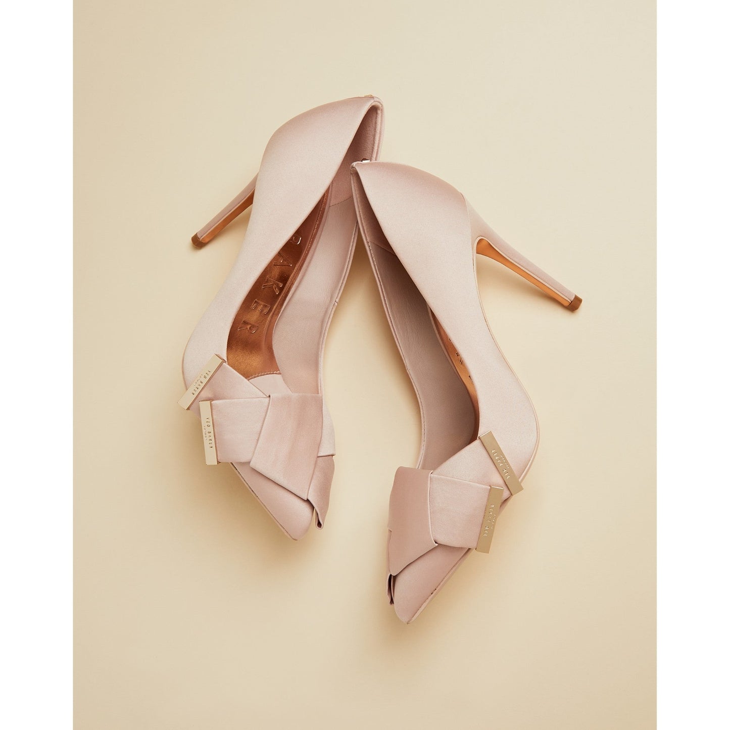 女款 Iinesi-Satin Bow Detail Court - 裸粉色