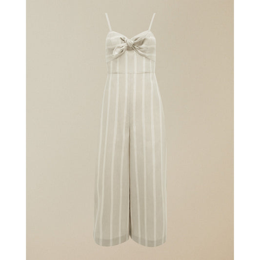 Women Daceyy-Linen Striped Jumpsuit - Ivory