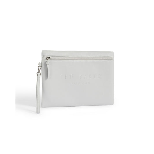 Women Ivar-Saffiano Deboss Wristlet Pouch - Grey