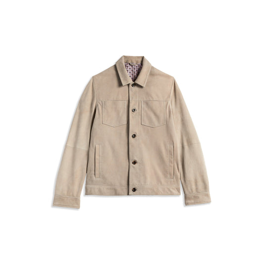 Men Surcle-Suede Jacket - Taupe