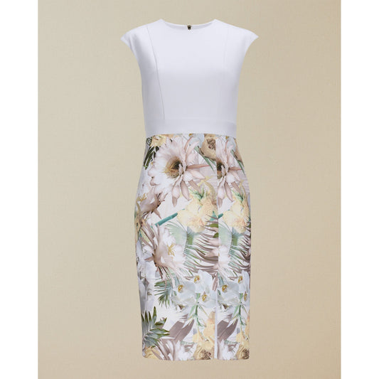 Women Hanalee-Woodland Printed Cap Sleeve Bodycon Dress - White