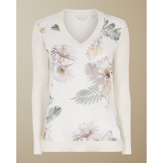 Women Kaylaaa-Woodland Woven Front Jumper - Ivory