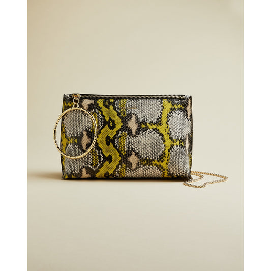 Women Imanie-Imitation Snake Effect Bracelet Clutch - Lime