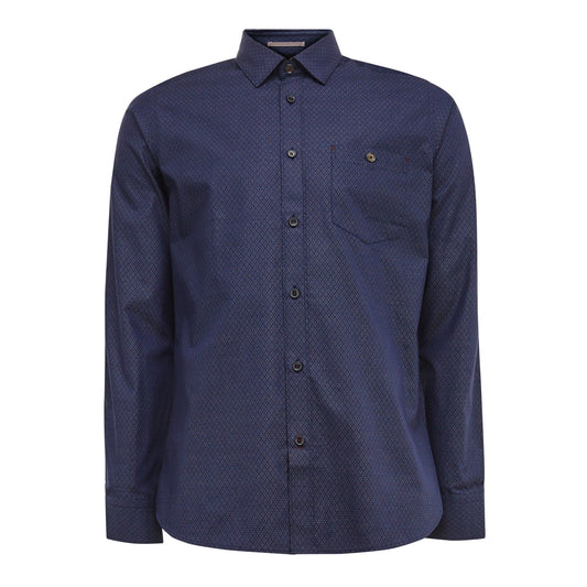 Men Milstar-Ls Diamond Dobby Shirt - Navy